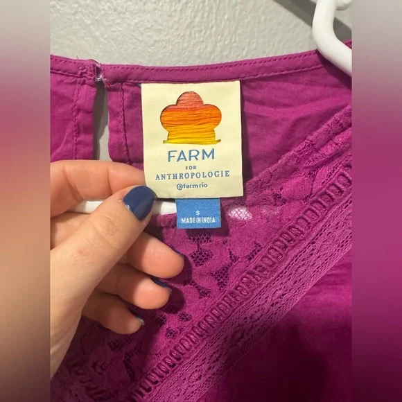 Farm Rio x Anthropologie Kelsie Peasant Blouse Size Small - Picture 2 of 7